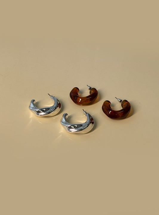 Clovah Hoop Earring Pack Silver / Tort