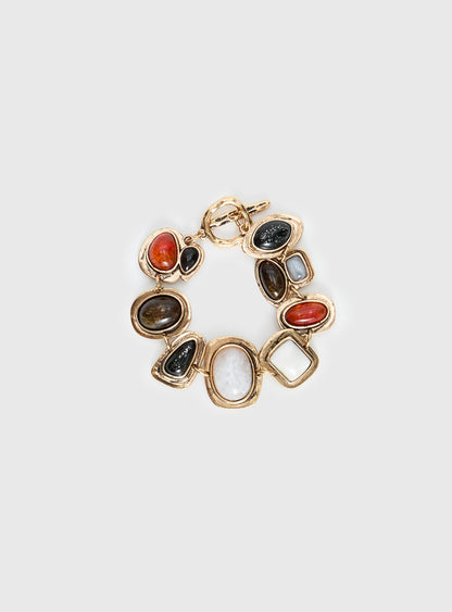 Jazlyn Stone Bracelet Gold