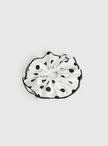 Make My Day Scrunchie White Polka