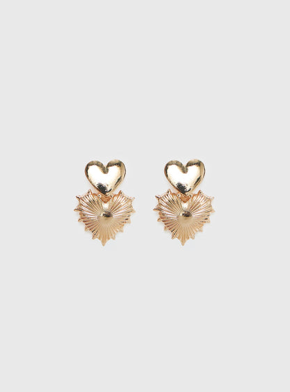 Eliette Heart Earrings Gold