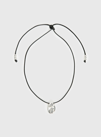 Mayve Cord Necklace Silver