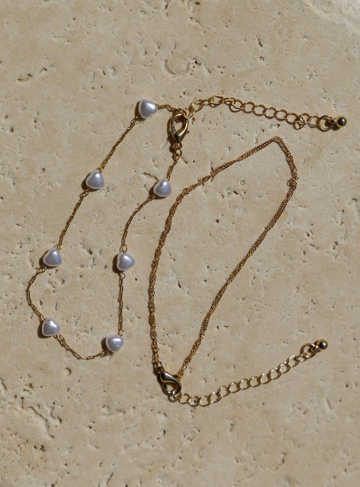 Sakina Pearl Anklet Pack Gold