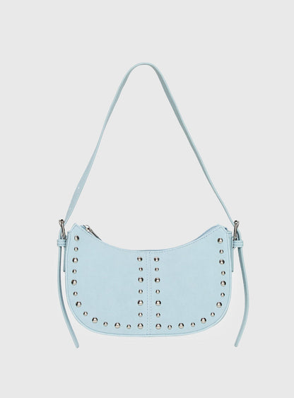 Bright Lights Studded Shoulder Bag Blue