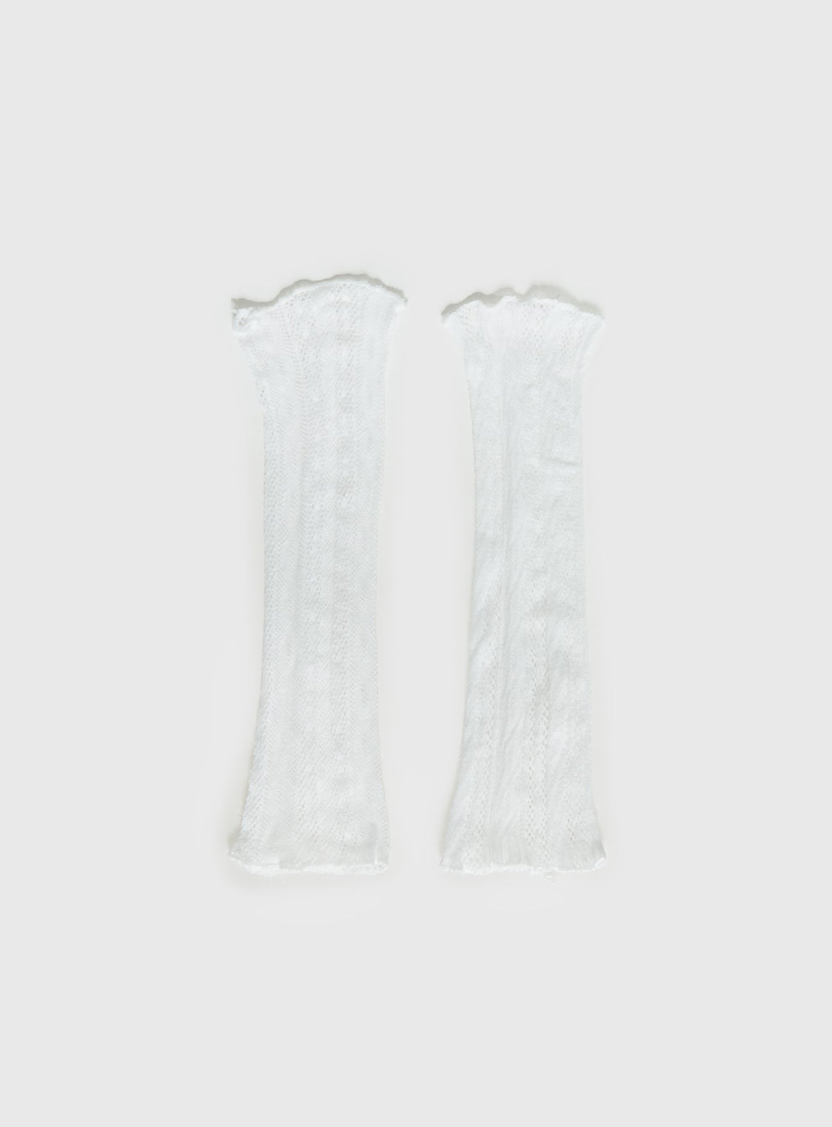Westie Lace Leg Warmers White
