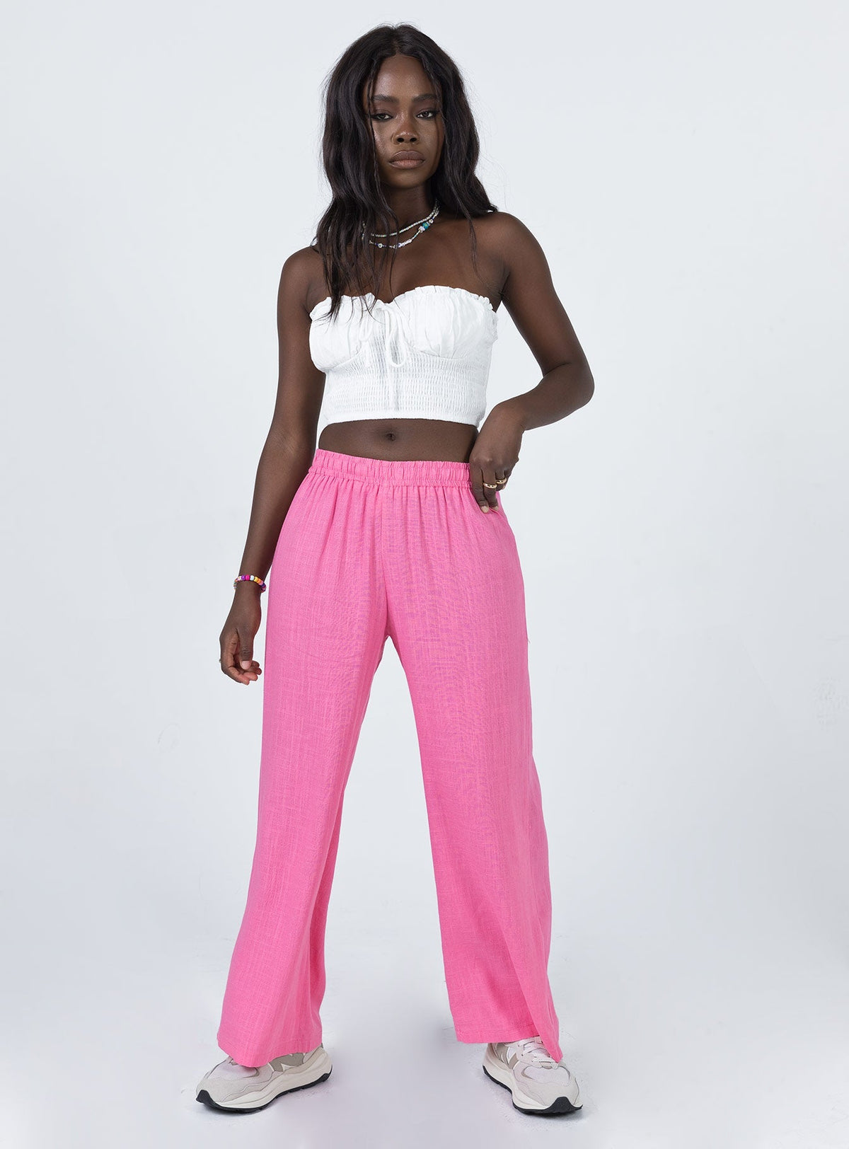 Louis Linen Blend Pants Pink