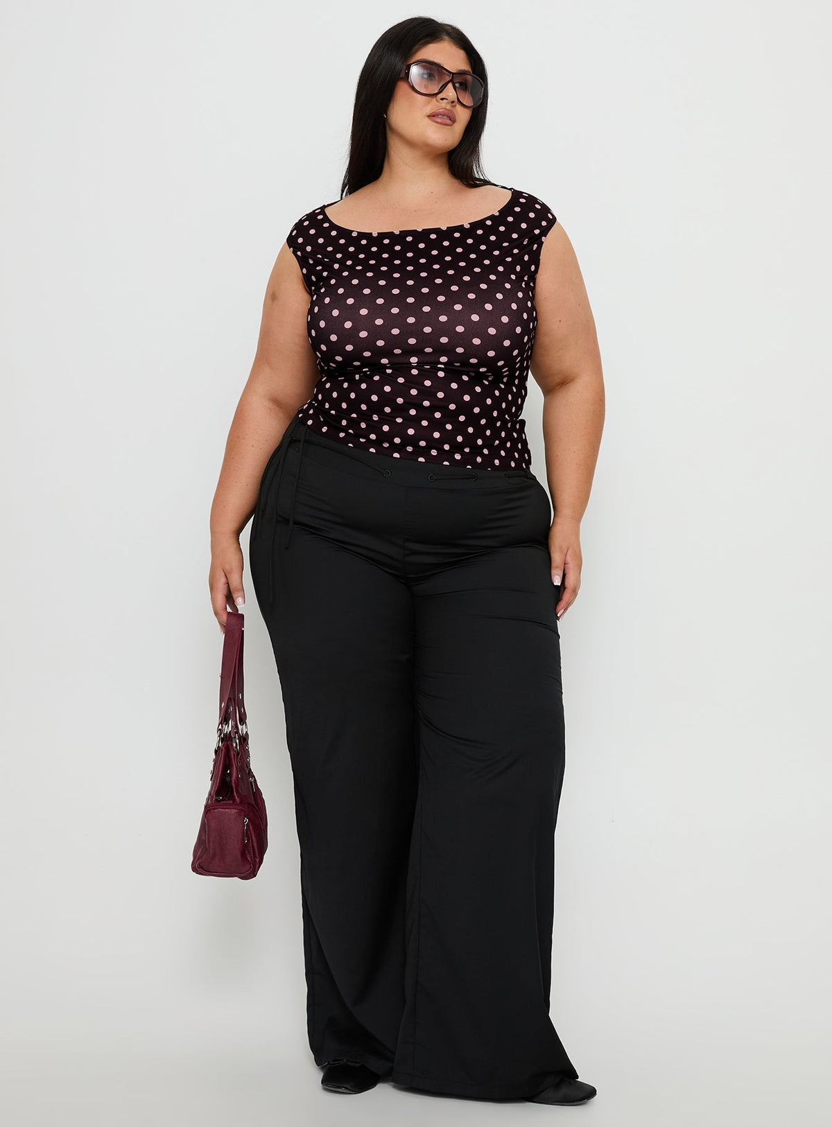 Just Have Fun Wide Leg Pant Black Curve