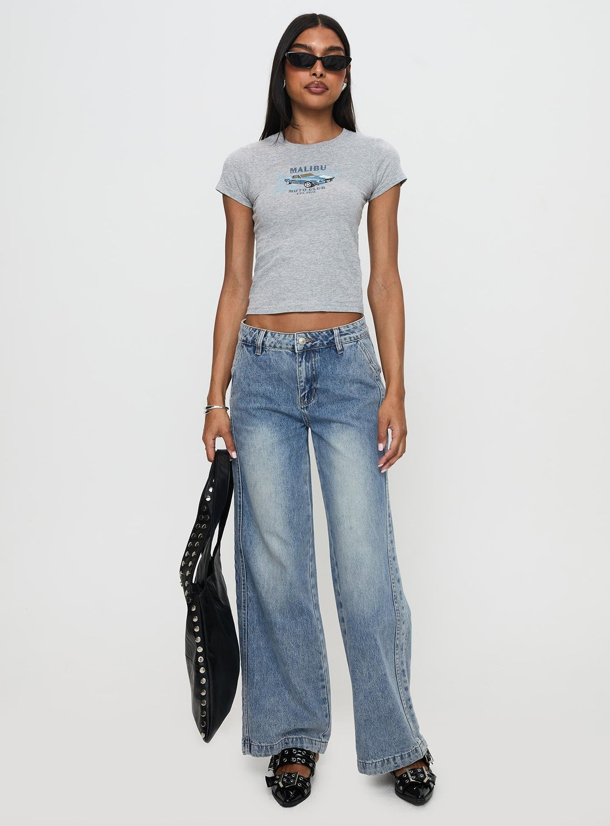 Skipper Low Rise Wide Leg Jeans Vintage Blue