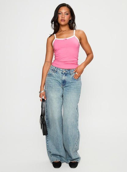 Edge Of Town Mid Rise Straight Leg Jeans Vintage Blue