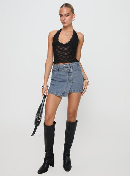 Denis Mini Denim Skirt Light Blue