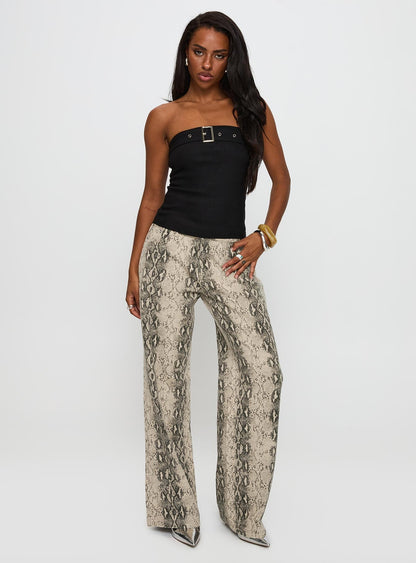 Serpentina Low Rise Straight Leg Jeans Snake