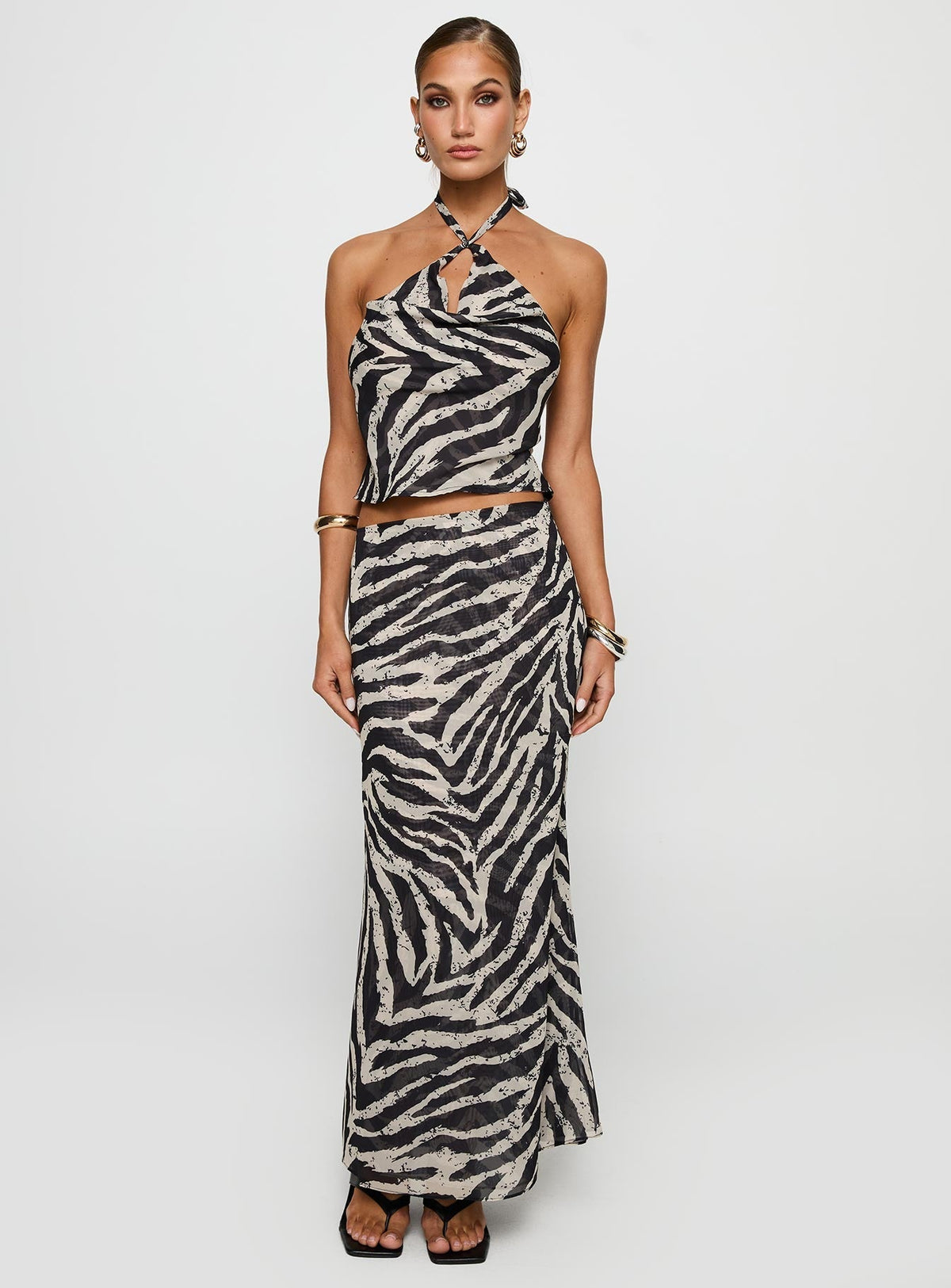 Eleganza Maxi Skirt Zebra