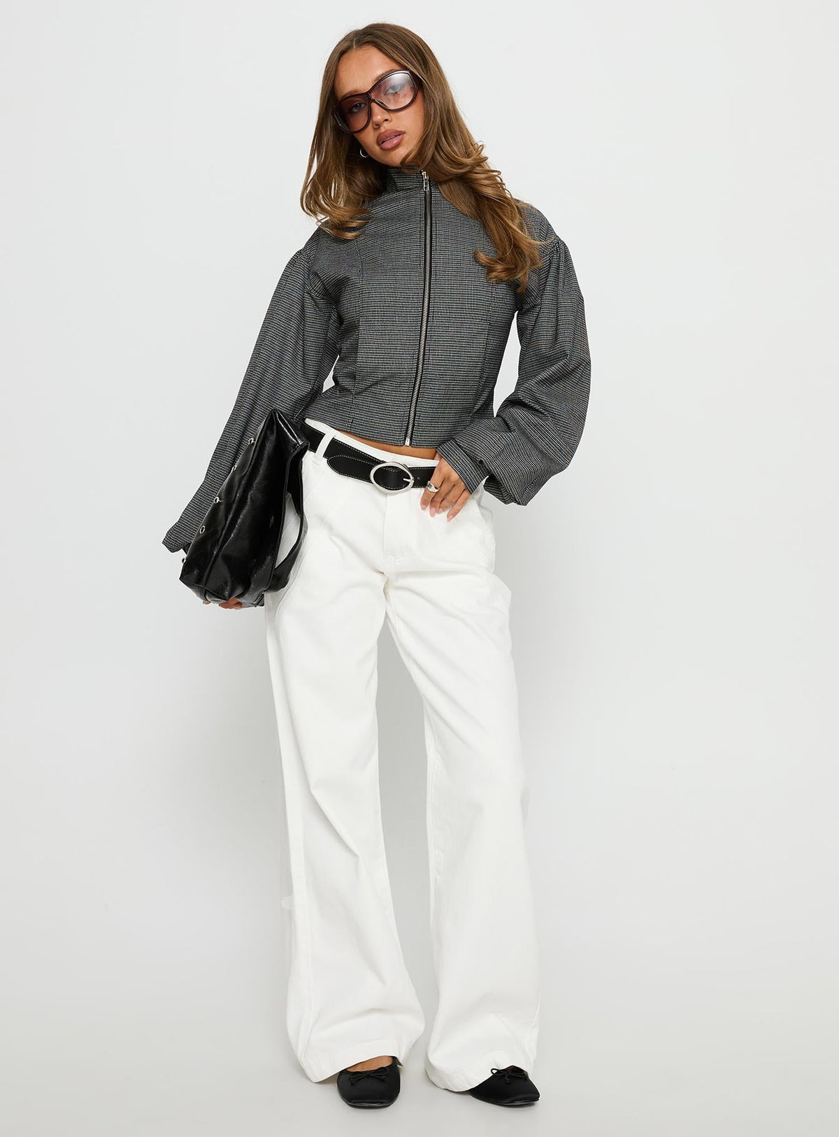 Reaper Mid Rise Baggy Jeans White