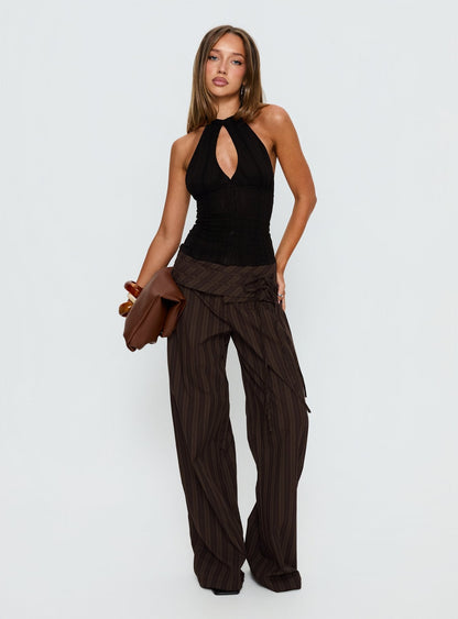 Seneca Wrap Pant Brown Stripe
