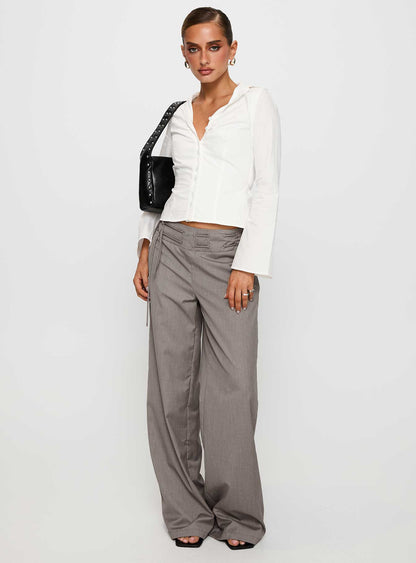 Just Have Fun Wide Leg Pant Grey Petite