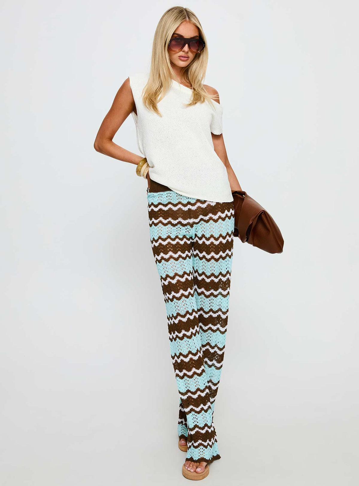 Rozia Knit Pant Blue Stripe