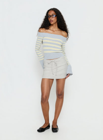 Baseline Rib Skort Grey Marle