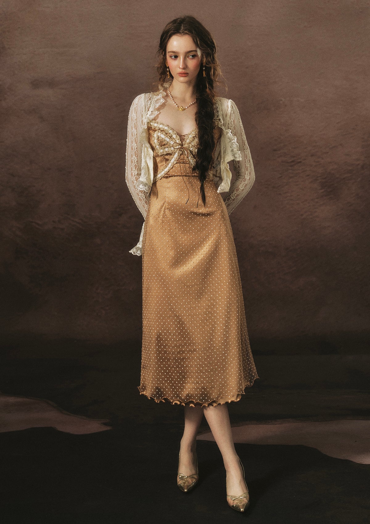 Candlelight Golden Butterfly Dress