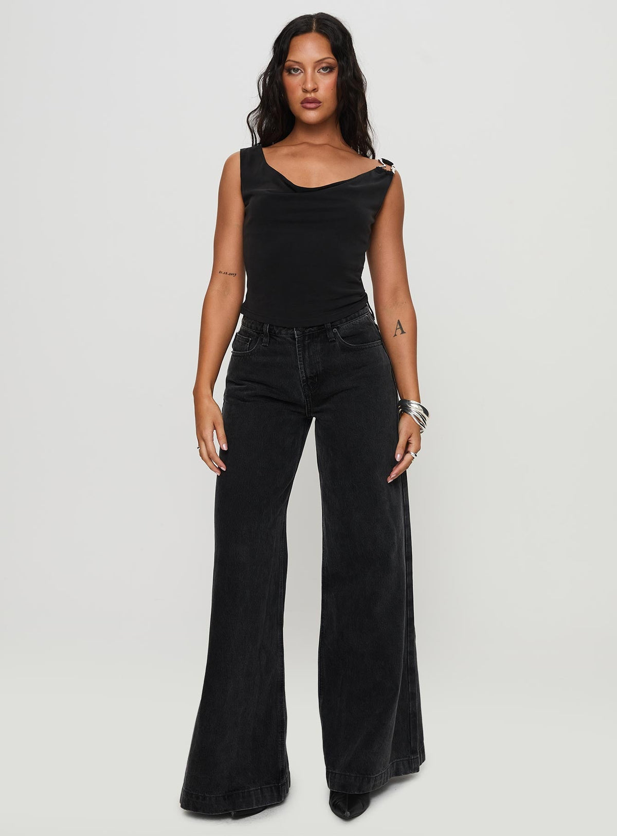 Toby Low Rise Baggy Jeans Charcoal