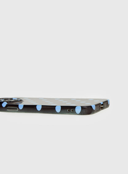 Ferrera iPhone Case Black / Blue Polka