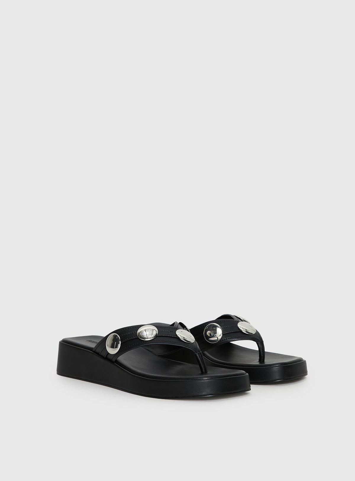Paislee Stud Detail Sandals Black