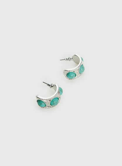 Endellion Hoop Earrings Silver / Turqouise