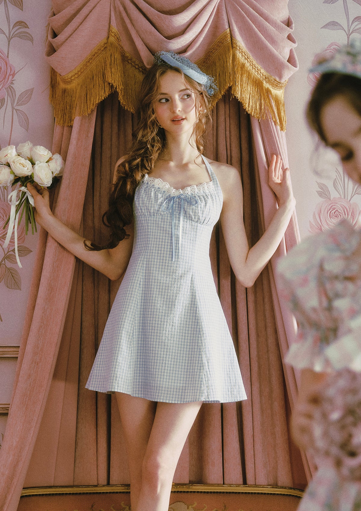 Blue Gingham Sweetheart Dress