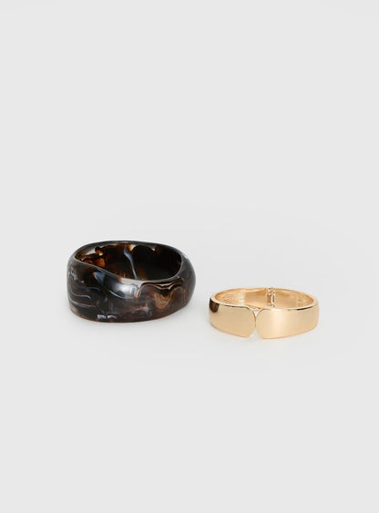 Toni Resin Cuff Pack Brown / Gold