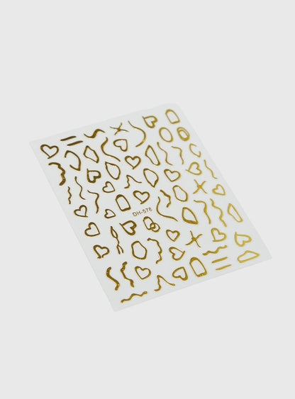 Floating Along Nail Stickers Gold