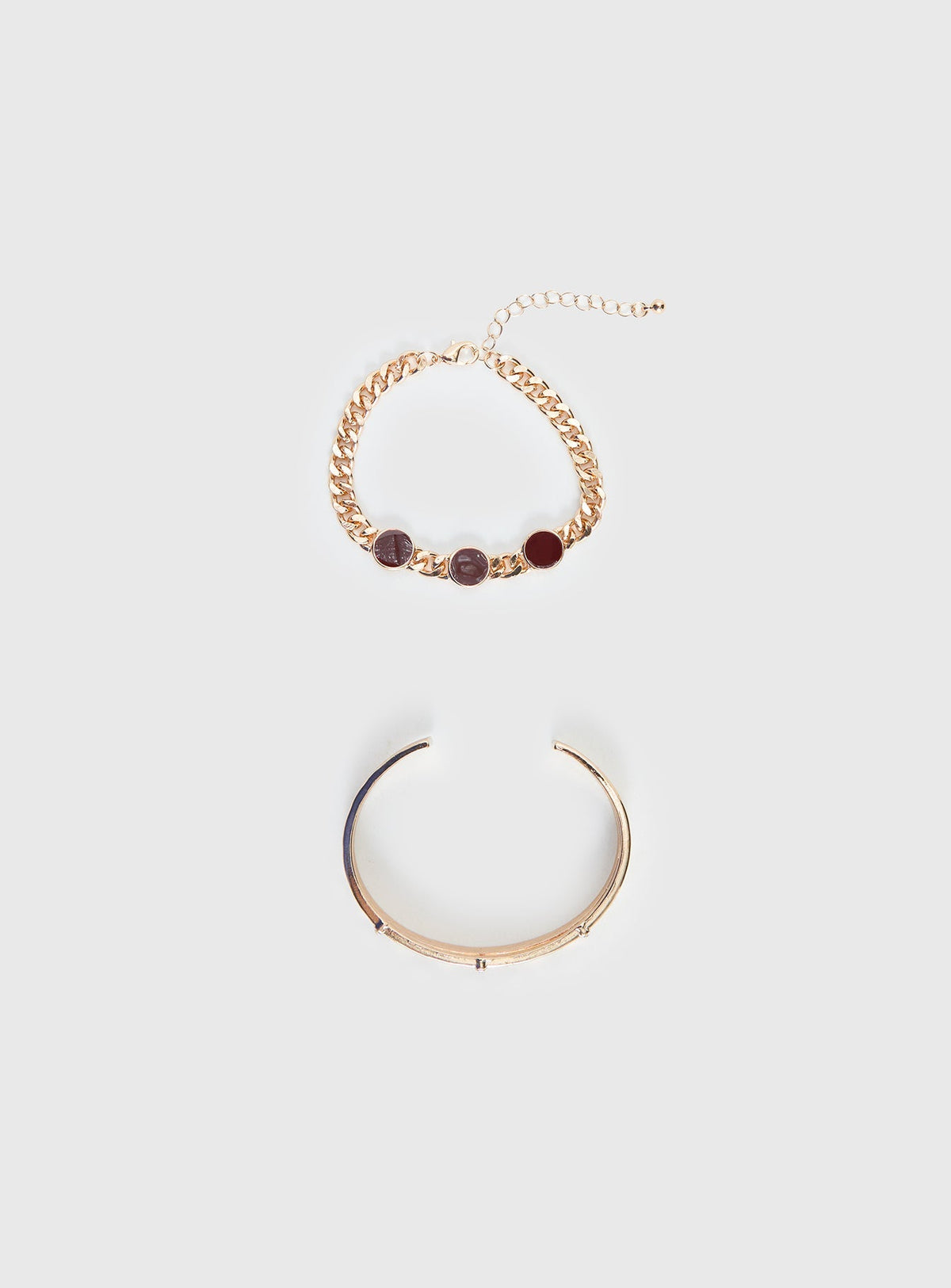 Wish You Would Bracelet Set Gold / Red
