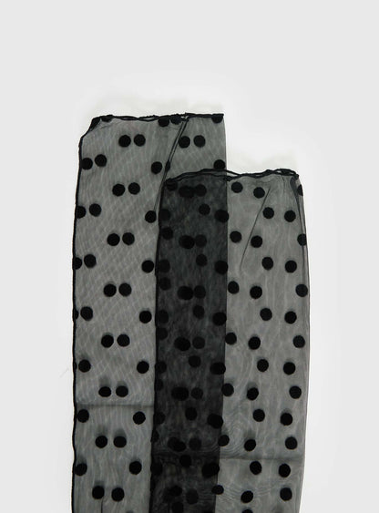 Jaymie Sheer Socks Black Polka