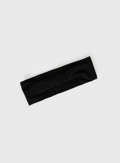 Isalyn Button Headband Black