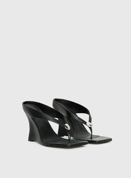 Two Summers Wedge Heels Black