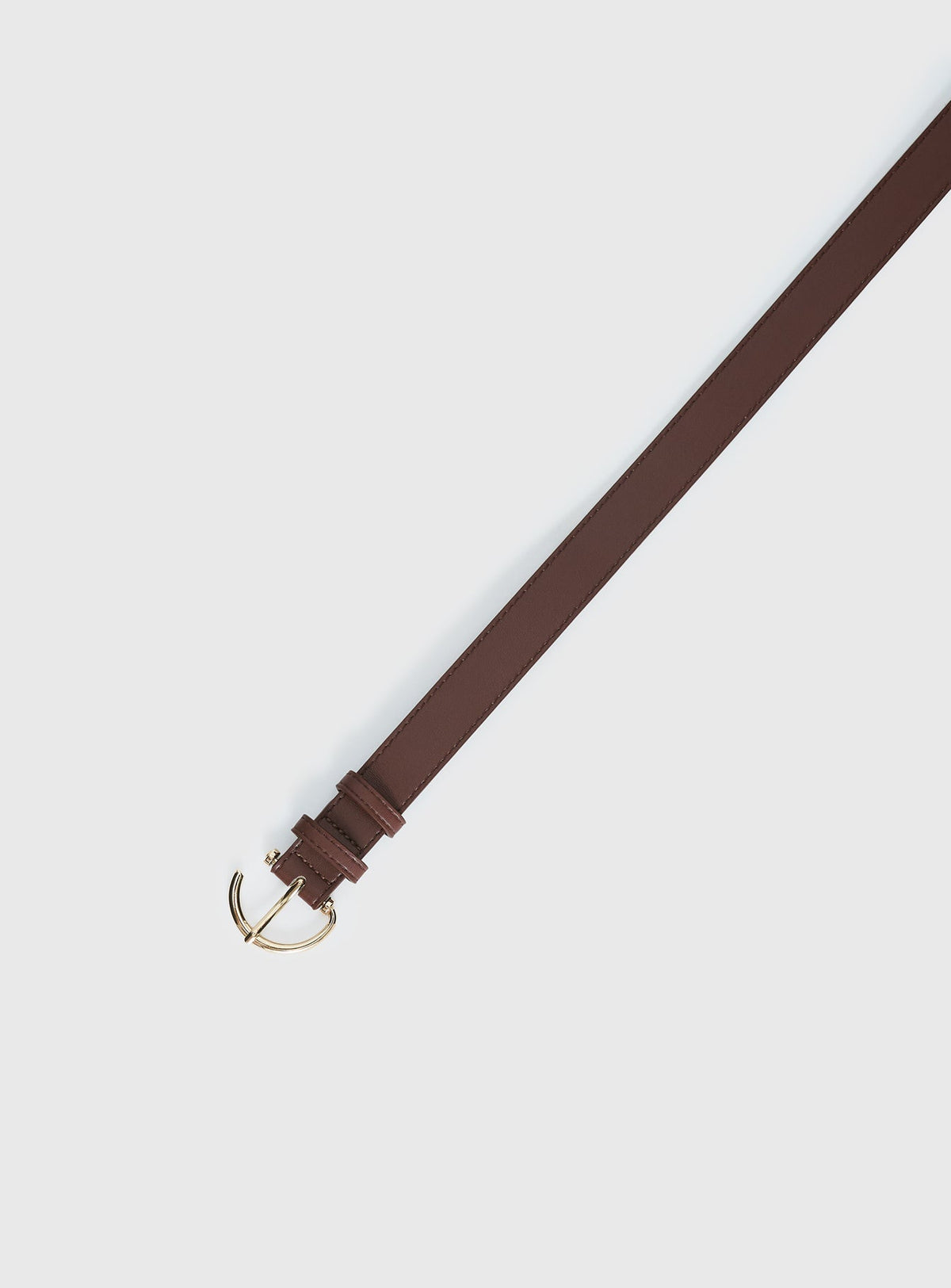 Tavian Faux Leather Belt Brown / Gold
