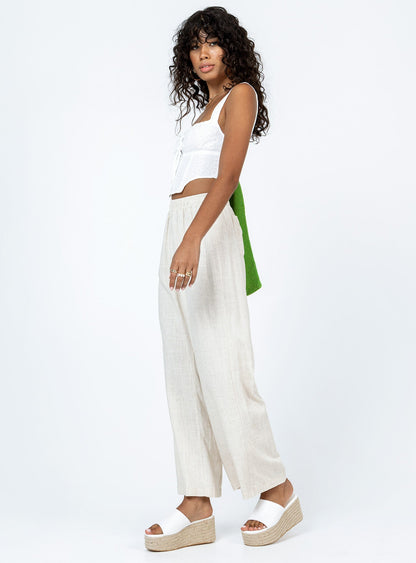 Louis Linen Blend Pants Beige