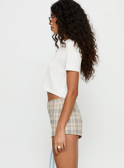 Uncharted Skort Beige Plaid