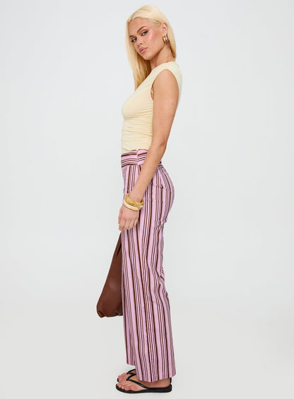 Leocadie Pants Pink Stripe