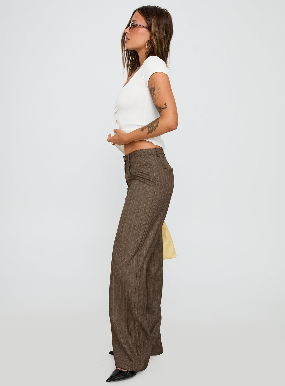 Broadcast Pants Beige Pinstripe