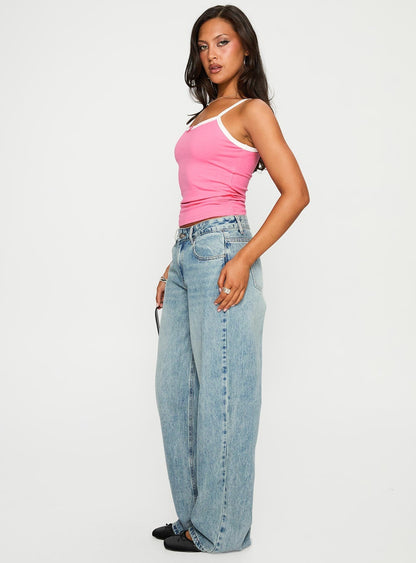 Edge Of Town Mid Rise Straight Leg Jeans Vintage Blue