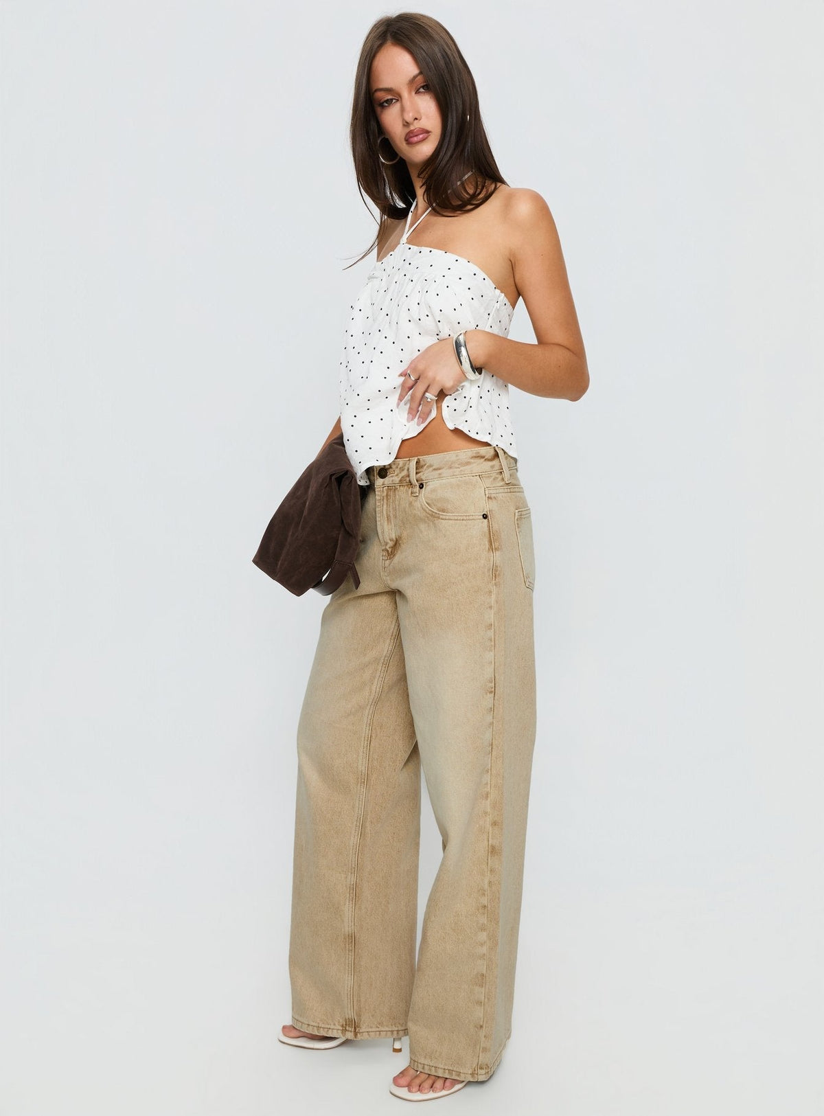 Serenitia Mid Rise Relaxed Jeans Sandy Brown Wash