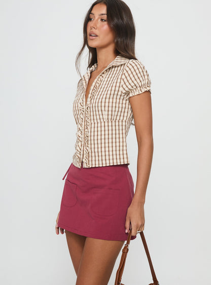 Gigi Wrap Skort Burgundy