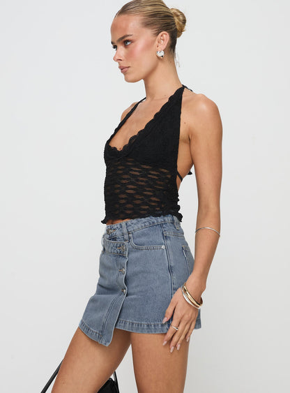 Denis Mini Denim Skirt Light Blue