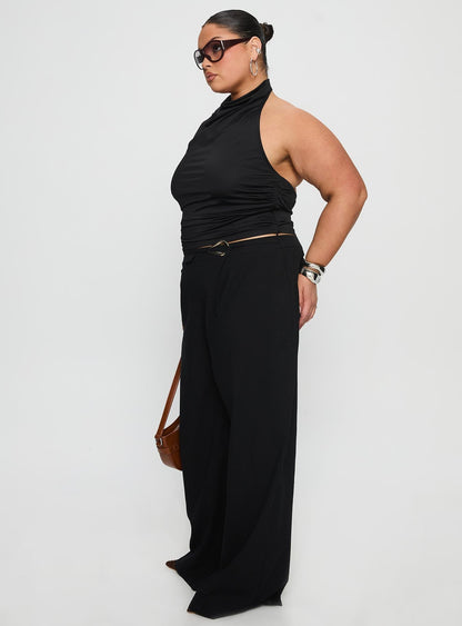 Lucetta Wide Leg Pant Black Curve