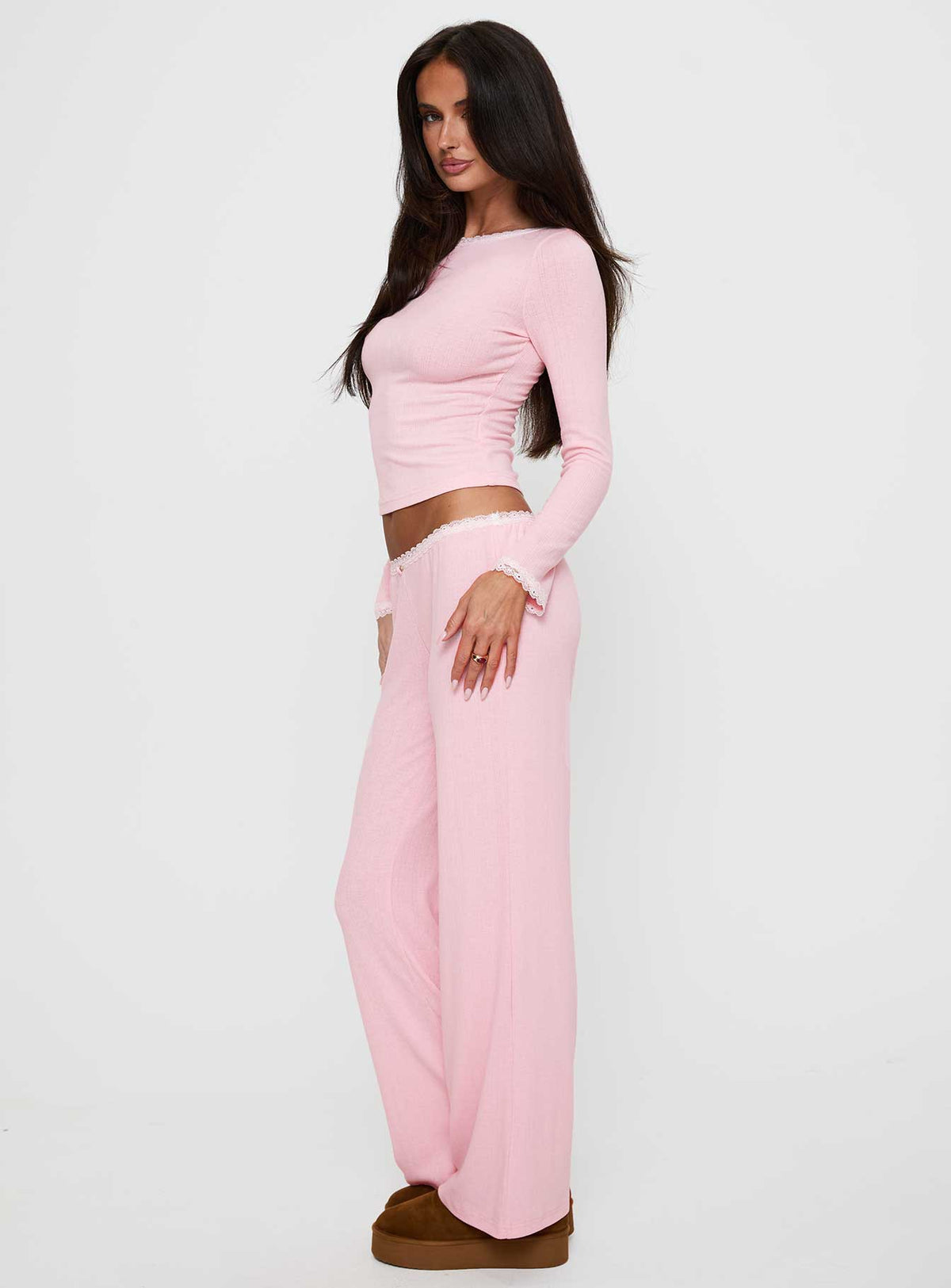 Whimsie Pointelle Sleep Pants Pink