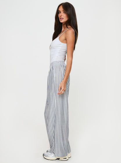 Louis Pants White / Navy Stripe