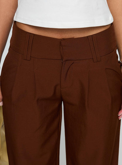 Two Lovers Low Rise Pants Brown