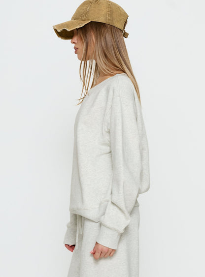 Wellness Off the Shoulder Jumper Grey Marle