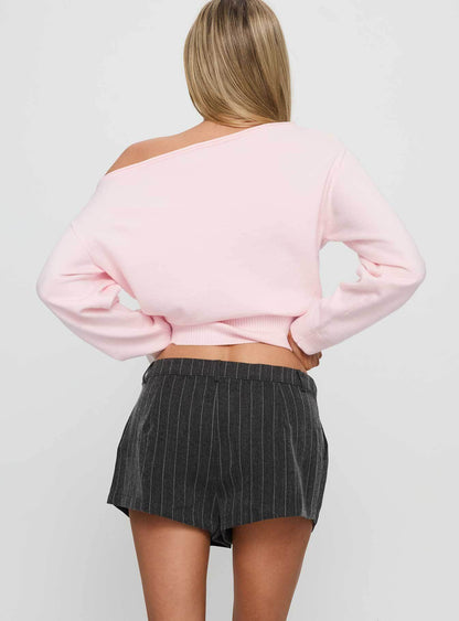 Laurynn Tailored Shorts Grey Pinstripe