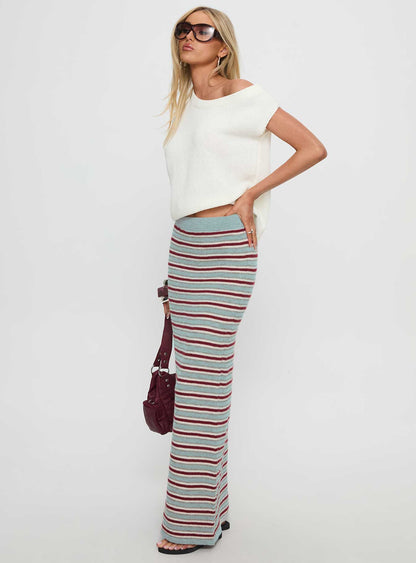 On Air Knit Maxi Skirt Multi Stripe