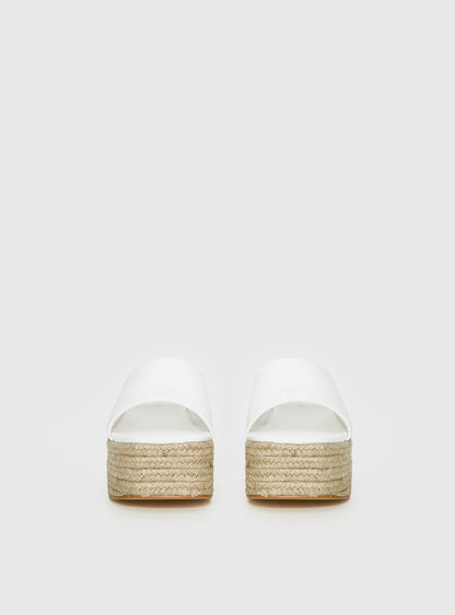 Arton Espadrille Platform Sandals White