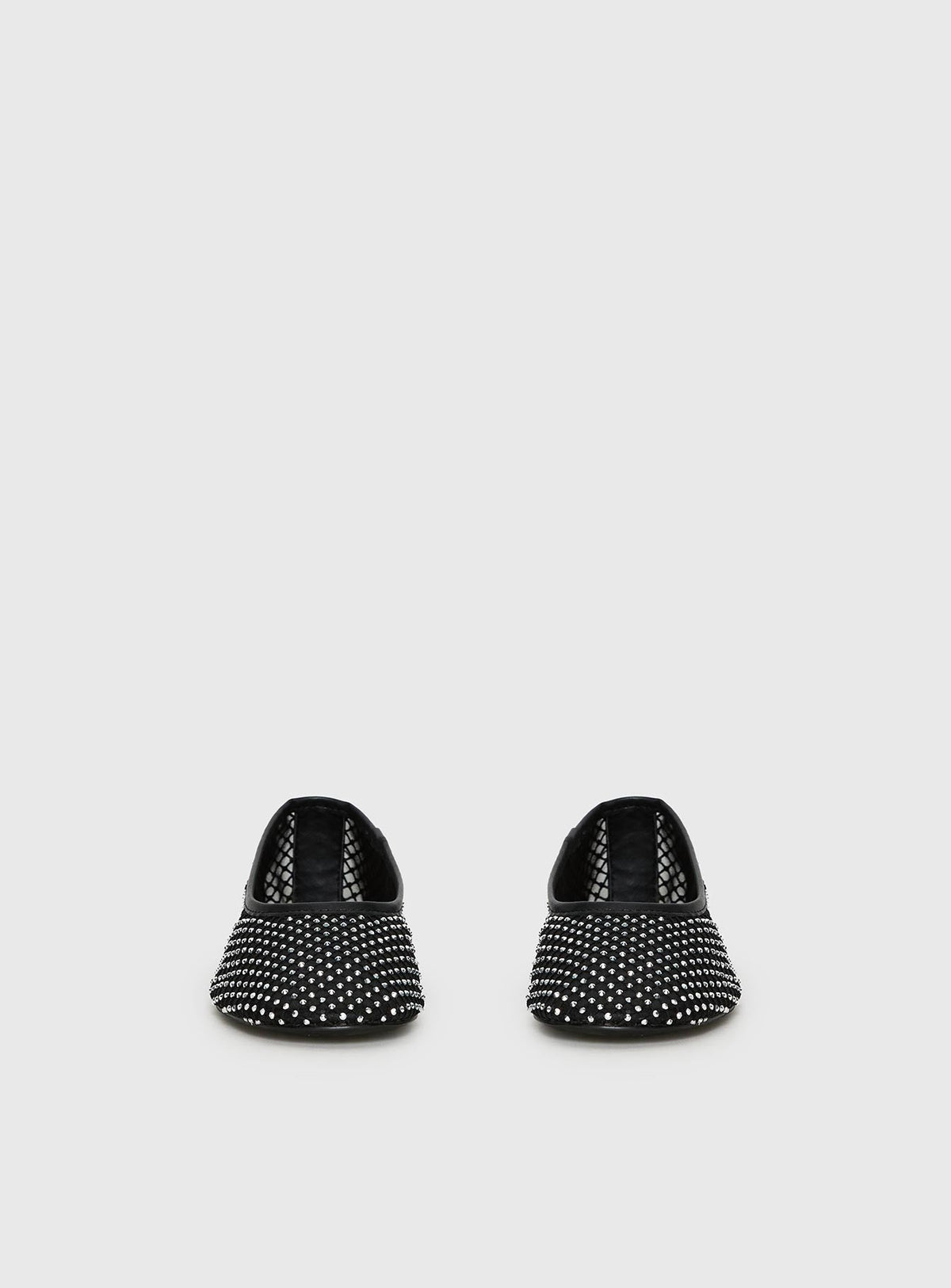 Cerelia Sheer Diamonte Ballet Flats Black